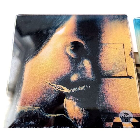 Glass Coasters Salvador Dali's Artwork Graphics  4 " x  4 "  Set of 4  Rubber Fe - Picture 9 of 16